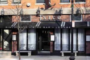 Nico wine bar and lounge exterior at night
